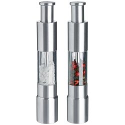 VEGA Salz- und Pfefferreiben-Set Botto; 2.7x15.5 cm (ØxH); silber/transparent
