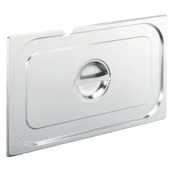 PULSIVA GN-Deckel 1/1 Basic mit Löffelaussparung; GN 1/1, 53x32.5 cm (LxB); silber