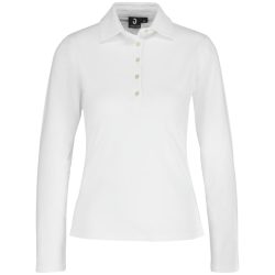 JOBELINE Damen Poloshirt Malme Langarm; Kleidergrösse XL; weiss
