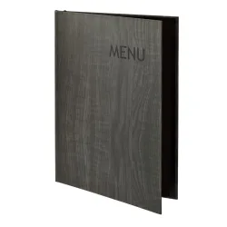 VEGA Speisekarte Lenio mit Prägung MENU A4; DIN A4, 23.8x32.6 cm (BxH); anthrazit