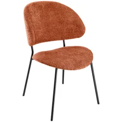 VEGA Polsterstuhl Lindo Bouclé; 55x65x85 cm (BxTxH); Sitz terrakotta, Gestell schwarz