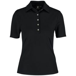 JOBELINE Damen Poloshirt Malme Kurzarm; Kleidergrösse L; schwarz