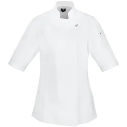 JOBELINE Damen Kochjacke Carter Kurzarm; Kleidergrösse 38; weiss