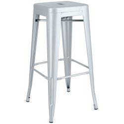 PULSIVA Barhocker Ferano im Industriedesign; 42.8x42.8x75.8 cm (BxTxH); silber; 2 Stück / Pack