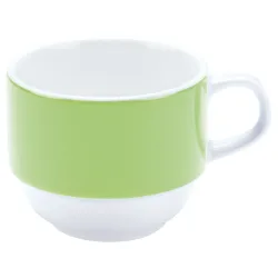 PULSIVA Kaffeetasse Multi-Color; 160 ml, 7x6 cm (ØxH); weiss/grün; rund; 6 Stück / Pack