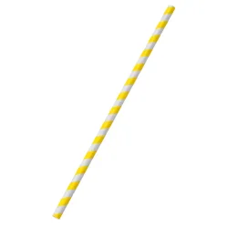 WIMEX Trinkhalm Spirale; 0.8x25 cm (ØxL); gelb/weiss; 100 Stück / Pack