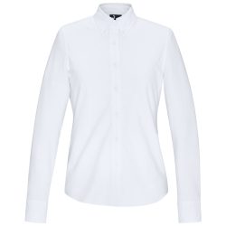 JOBELINE Damen Bluse Piqué Langarm; Kleidergrösse S; weiss