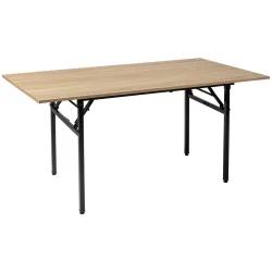 PULSIVA Bankett-Tisch Avilo; 180x80x75 cm (LxBxH); Platte eiche, Gestell schwarz; rechteckig