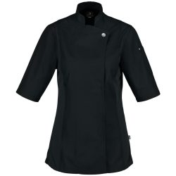 JOBELINE Damen Kochjacke Carter Kurzarm; Kleidergrösse 34; schwarz