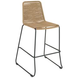 VEGA Outdoor Barstuhl Filea; 62x60x108 cm (BxTxH); Sitz beige, Gestell schwarz; 2 Stück / Pack