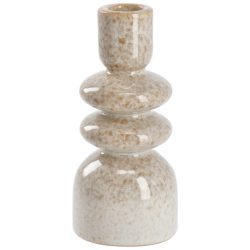 Spitzkerzenhalter Attila; 6.6x14.3 cm (ØxH); beige/braun