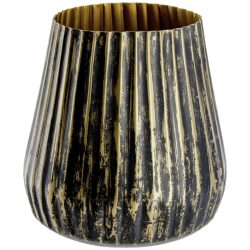 Übertopf Enija gross; 22x35 cm (ØxH); schwarz/gold