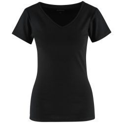 PULSIVA Damenshirt Double-V; Kleidergrösse S; schwarz; 2 Stück / Pack