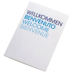 PULSIVA Hotel-Schlüsselkarten-Hülle Welcome Klappkarte; 10x7 cm (LxB); weiss/blau; 100 Stück / Pack