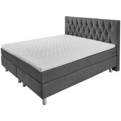 VEGA Boxspringbett Comfort Möbelstoff, Rückenteil Chesterfield; 180x200x60 cm (BxLxH); anthrazit; H3-fest