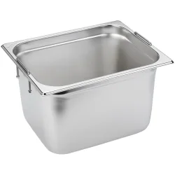 VEGA GN-Behälter Premium Fallgriff 1/2; GN 1/2, 14400 ml, 32.5x26.5x20 cm (LxBxT); silber