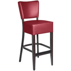 PULSIVA Barstuhl Prestige; 45x56x110 cm (BxTxH); Sitz bordeaux, Gestell nussbaum