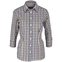 JOBELINE Damenbluse Bailey Dreiviertelarm; Kleidergrösse 36; schwarz/weiss/braun