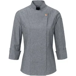 JOBELINE Damenkochjacke Scott Langarm Chambray; Kleidergrösse 50; grau