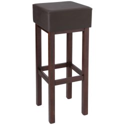 PULSIVA Barhocker Woody mit Polstersitz; 35x35x83 cm (BxTxH); Sitz dunkelbraun, Gestell dunkelbraun; 2 Stück / Pack