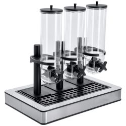 VEGA Müslispender Fundale dreifach, GN 1/1, Edelstahl; GN 1/1, 63x42.5x64.7 cm (LxBxH); edelstahl/weiss/transparent/schwarz; rechteckig