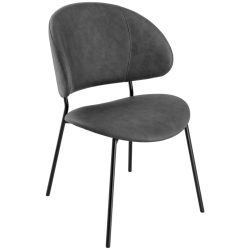 VEGA Polsterstuhl Lindo Kunstleder; 55x65x85 cm (BxTxH); Sitz anthrazit, Gestell schwarz