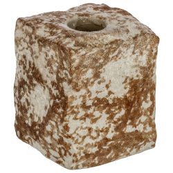 Spitzkerzenhalter Dinko; 6.2x6.2x7.1 cm (LxBxH); weiss/braun