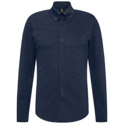 JOBELINE Herren Hemd Piqué Langarm; Kleidergrösse M; navy