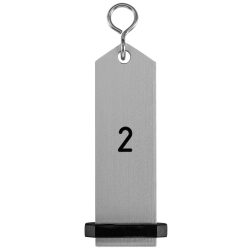 PULSIVA Schlüsselanhänger Bumerang mit Ziffernprägung; 10x3 cm (LxB); silber; Prägung 2