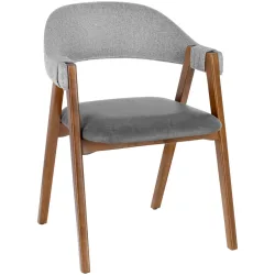 VEGA Armlehnstuhl Imano; 59x62x76 cm (BxTxH); Sitz anthrazit, Gestell tabak gebeizt