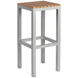 PULSIVA Outdoor-Barhocker  Resistance; 35x35x75 cm (BxTxH); Sitz braun, Gestell grau; 2 Stück / Pack