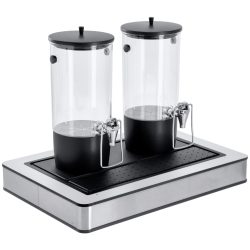 VEGA Saftspender Fundale weiss doppelt 1/1; 57x36.5x50.5 cm (LxBxH); weiss/transparent/schwarz