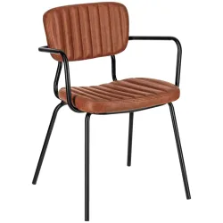 VEGA Armlehnstuhl Tolo; 55x53x81 cm (BxTxH); Sitz cognac, Gestell schwarz; 2 Stück / Pack