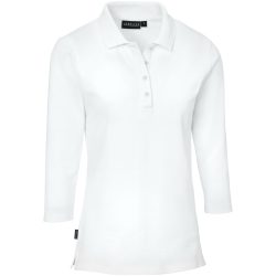 JOBELINE Damen-Polo Cato dreiviertelarm; Kleidergrösse 2XL; weiss