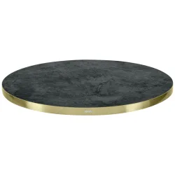 VEGA Indoor-Tischplatte Marvani rund; 60x2.5 cm (ØxH); gold/schwarz; rund