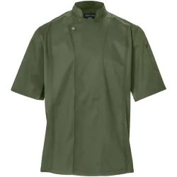 JOBELINE Herren Kochjacke Carter Kurzarm; Kleidergrösse 54; oliv