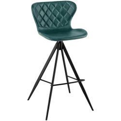 VEGA Barstuhl Kansas; 52.5x50x104 cm (BxTxH); Sitz petrol, Gestell schwarz; 2 Stück / Pack