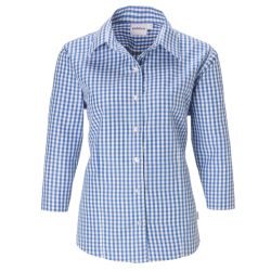 PULSIVA Damenbluse Marie Dreiviertelarm; Kleidergrösse 52; blau/weiss