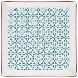 VEGA Glasplatte Isalie; 25x25 cm (LxB); weiss/türkis; quadratisch; 6 Stück / Pack