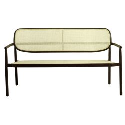 VEGA Outdoor Sitzbank Candia; 144x68x79 cm (BxTxH); Sitz beige, Gestell dunkelbraun