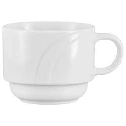 PULSIVA Kaffeetasse Melody; 230 ml, 8x6.7 cm (ØxH); weiss; rund; 6 Stück / Pack