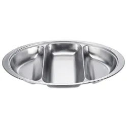 PULSIVA Chafing-Dish Einsatzbehälter 3er-Teilung; 51.5x31.3x6.5 cm (BxTxH); silber