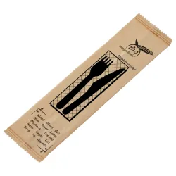 WIMEX Einweg-Besteck-Set Betulla S; 16 cm (L); braun; 60 Set / Pack