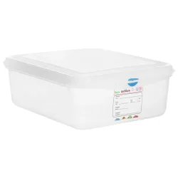 Denox GN-Kunststoffbehälter Dena 1/9; GN 1/9, 600 ml, 17.6x10.8x6.5 cm (LxBxT); transparent; 12 Stück / Pack