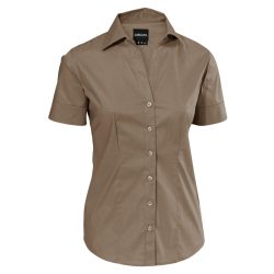JOBELINE Damen Bluse Cecaria Kurzarm; Kleidergrösse 48; taupe