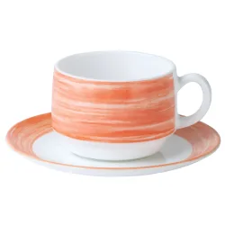 Arcoroc Kaffeetasse Brush; 190 ml, 7.7x5.8 cm (ØxH); orange; rund; 12 Stück / Pack