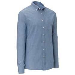 JOBELINE Herren Hemd Chambray Langarm; Kleidergrösse 41/42; blau