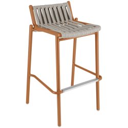 VEGA Outdoor-Barstuhl Lumaro; 42x42x90 cm (BxTxH); Sitz taupe, Gestell terrakotta; 2 Stück / Pack