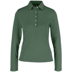 JOBELINE Damen Poloshirt Malme Langarm; Kleidergrösse S; oliv