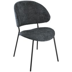 VEGA Polsterstuhl Lindo Bouclé; 55x65x85 cm (BxTxH); Sitz schwarz, Gestell schwarz